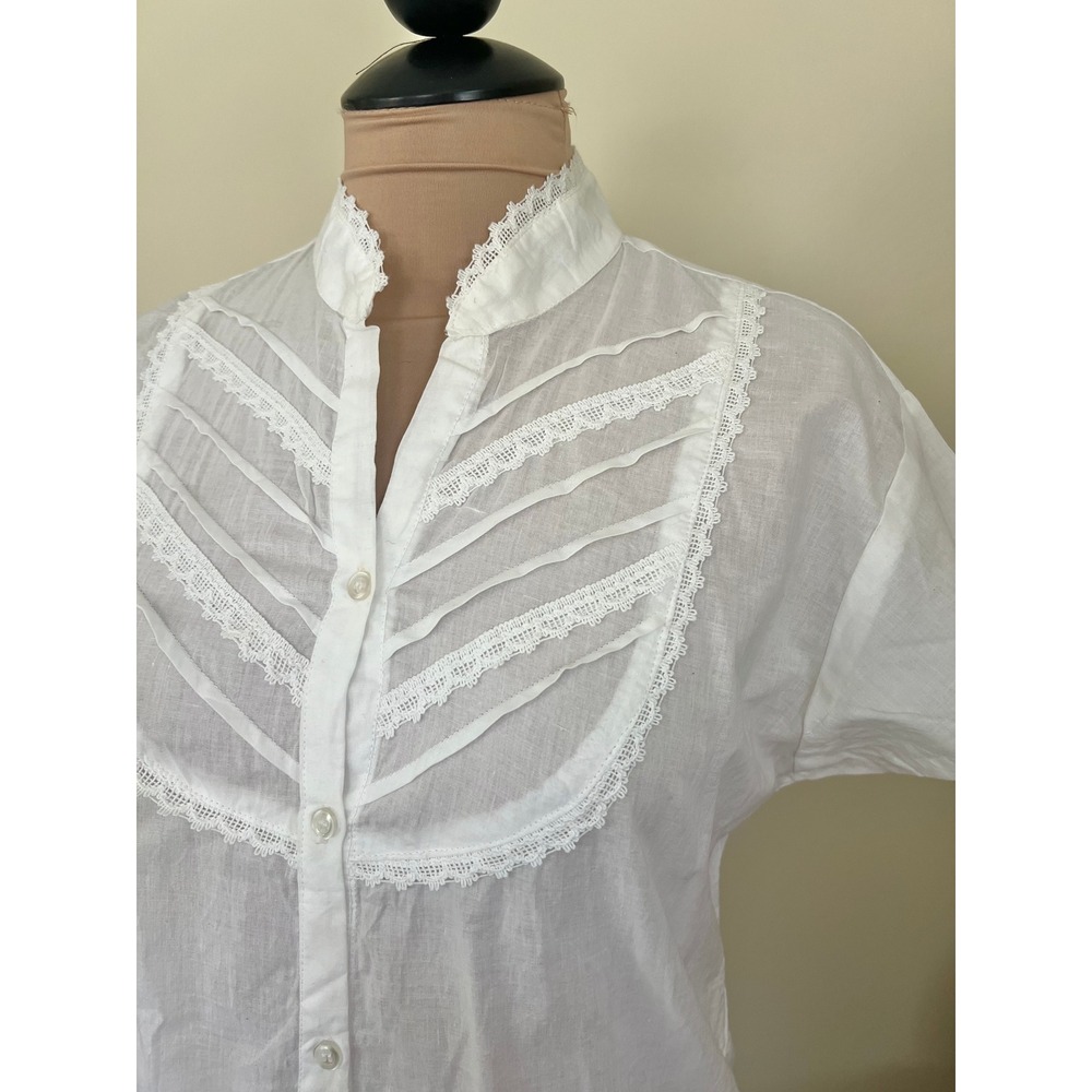 Vintage Unity White Ruffle Blouse - Picture 5 of 6